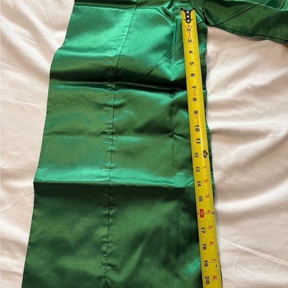 Vtg 1950s Traditional Korean Women's M 8-10 Hanbok 4 Piece Green Embroidered - Picture 13 of 16